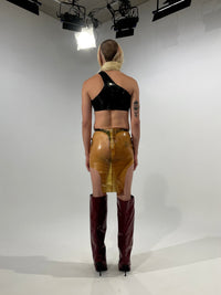Fishnet Latex Skirt-Alectra Rothschild / Masculina-APOC STORE