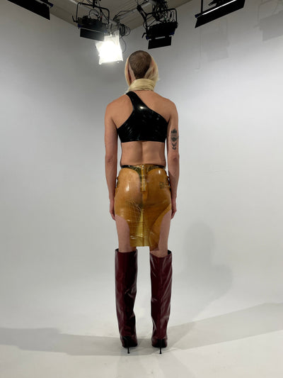 Fishnet Latex Skirt-Alectra Rothschild / Masculina-APOC STORE