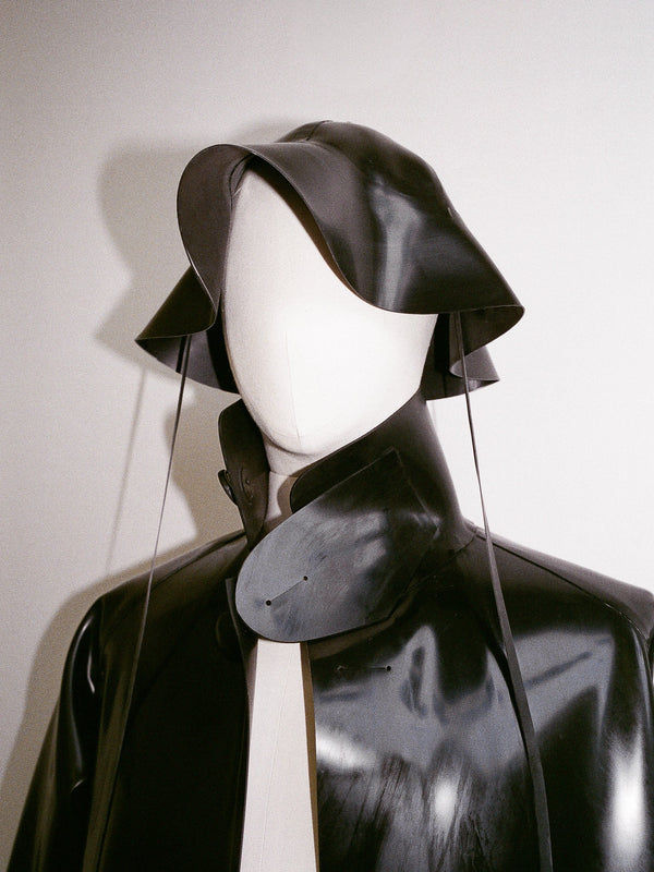 RUBBER RAIN HAT BLACK-Soft Skin Latex-APOC STORE