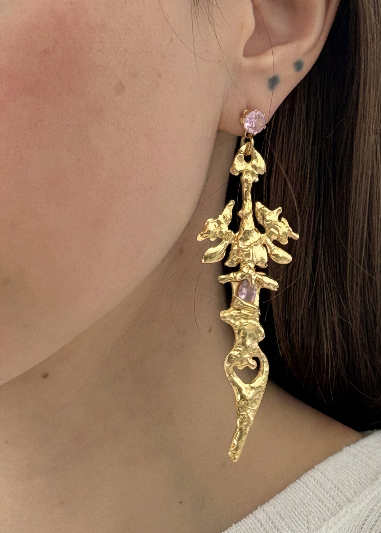 Gold Spiky Sword Earrings-Emma Pryde-APOC STORE