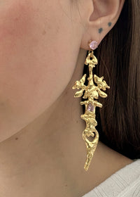 Gold Spiky Sword Earrings-Emma Pryde-APOC STORE
