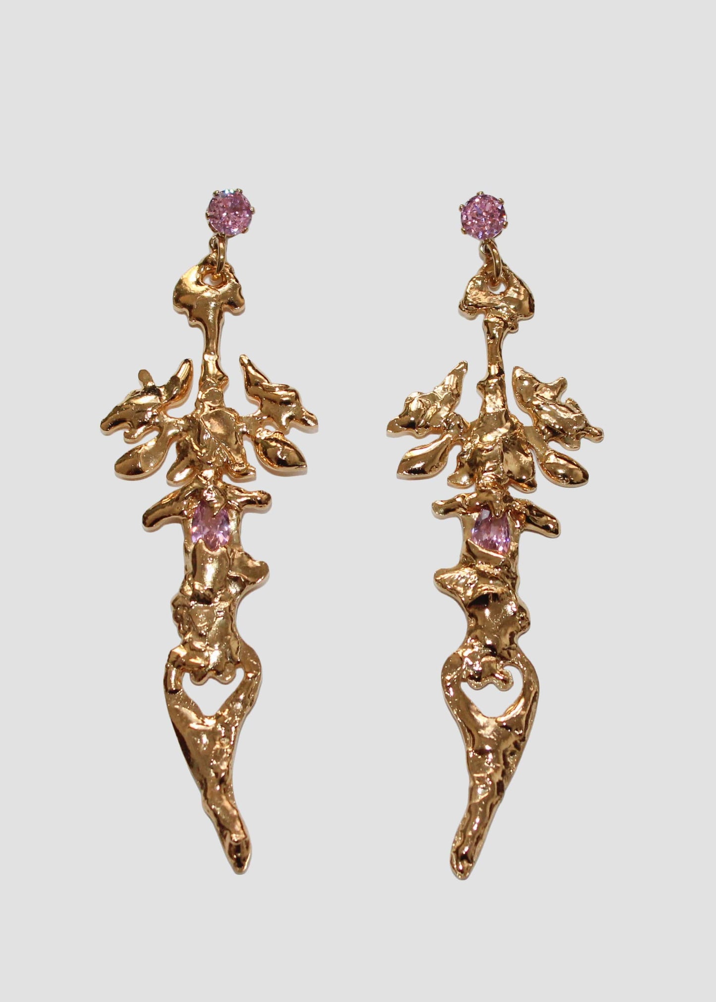 Gold Spiky Sword Earrings-Emma Pryde-APOC STORE