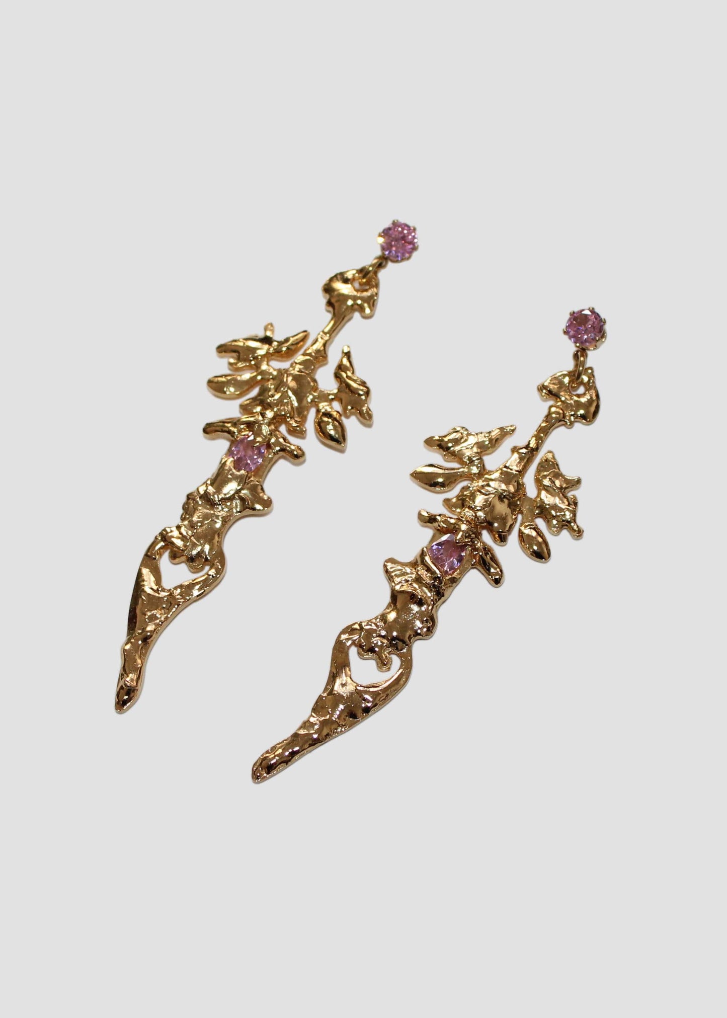 Gold Spiky Sword Earrings-Emma Pryde-APOC STORE