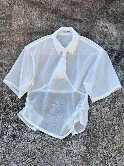 Half Sleeve Necktie Shirt - Air-Julye Han-APOC STORE