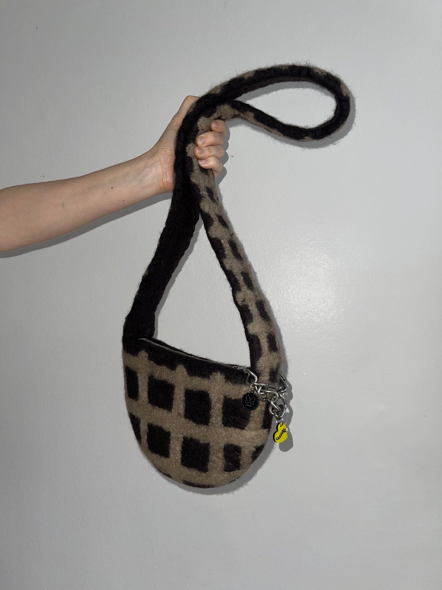 PLAID BAG CROSSBODY #7 - Charcoal / Beige-Carboot-APOC STORE
