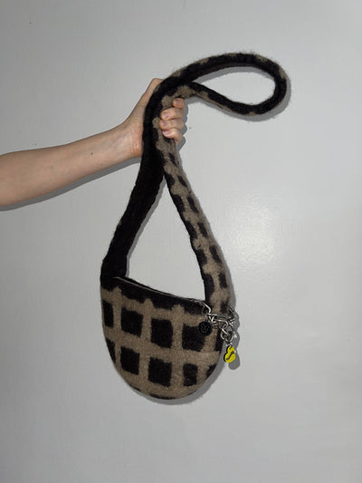 PLAID BAG CROSSBODY #7 - Charcoal / Beige-Carboot-APOC STORE