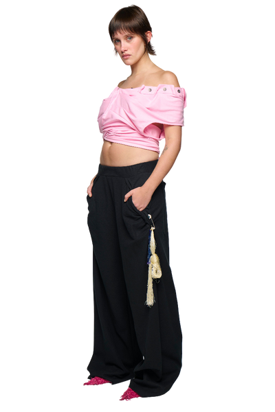 Pique Frank Pant - Black-Karlaidlaw-APOC STORE