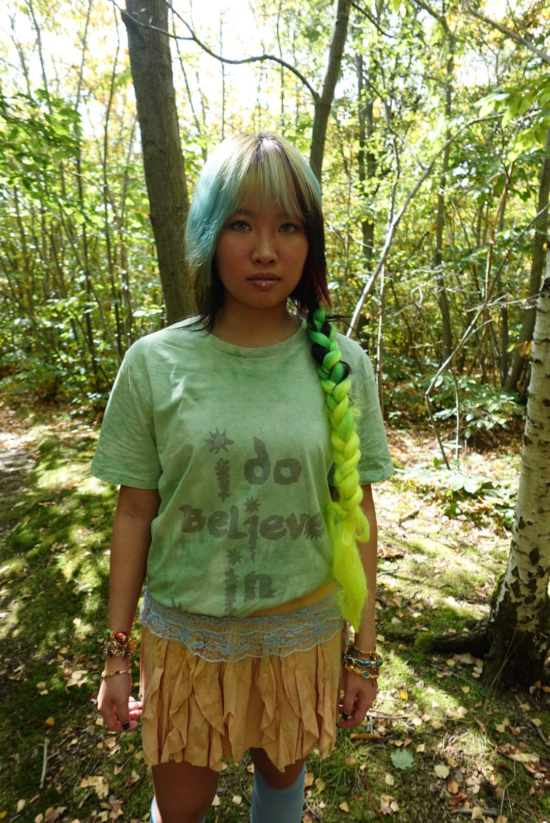 I do believe in faeries tshirt green-EIRINN HAYHOW-APOC STORE