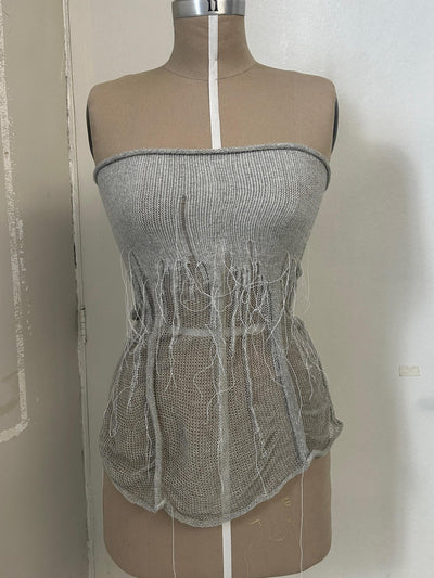 Organic Tube Top Grey-Krystal Paniagua-APOC STORE
