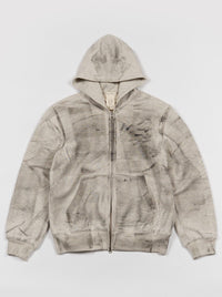 Stamped Zip-Up Hoodie Gray-EGNARTS-APOC STORE