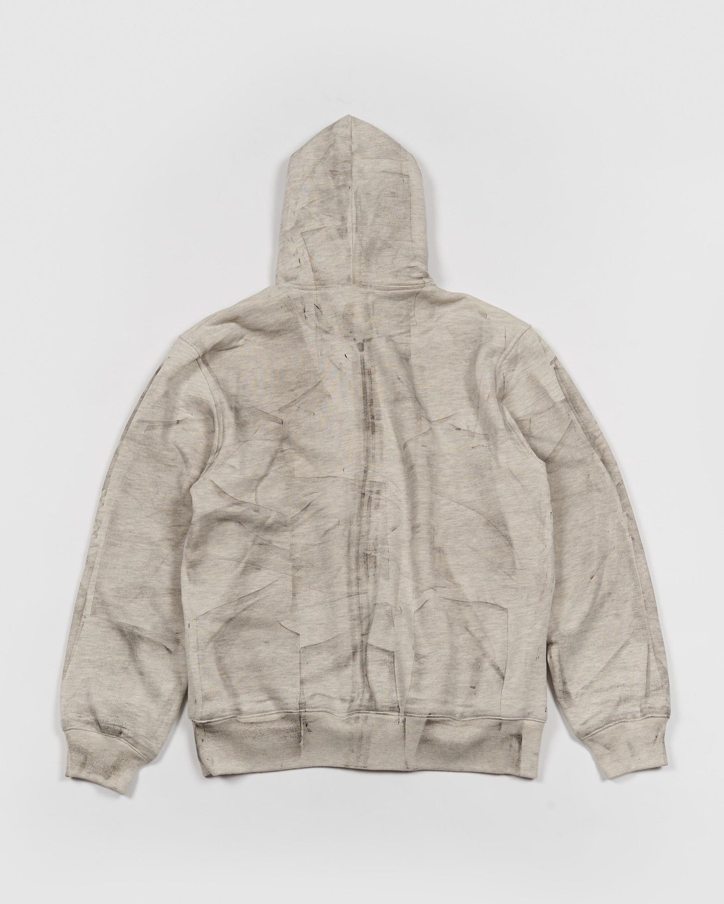 Stamped Zip-Up Hoodie Gray-EGNARTS-APOC STORE
