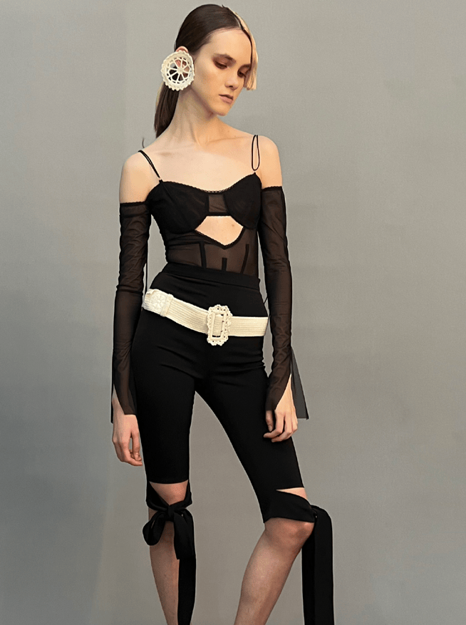 Mesh Bodysuit with boning details-Nastyamasha-APOC STORE