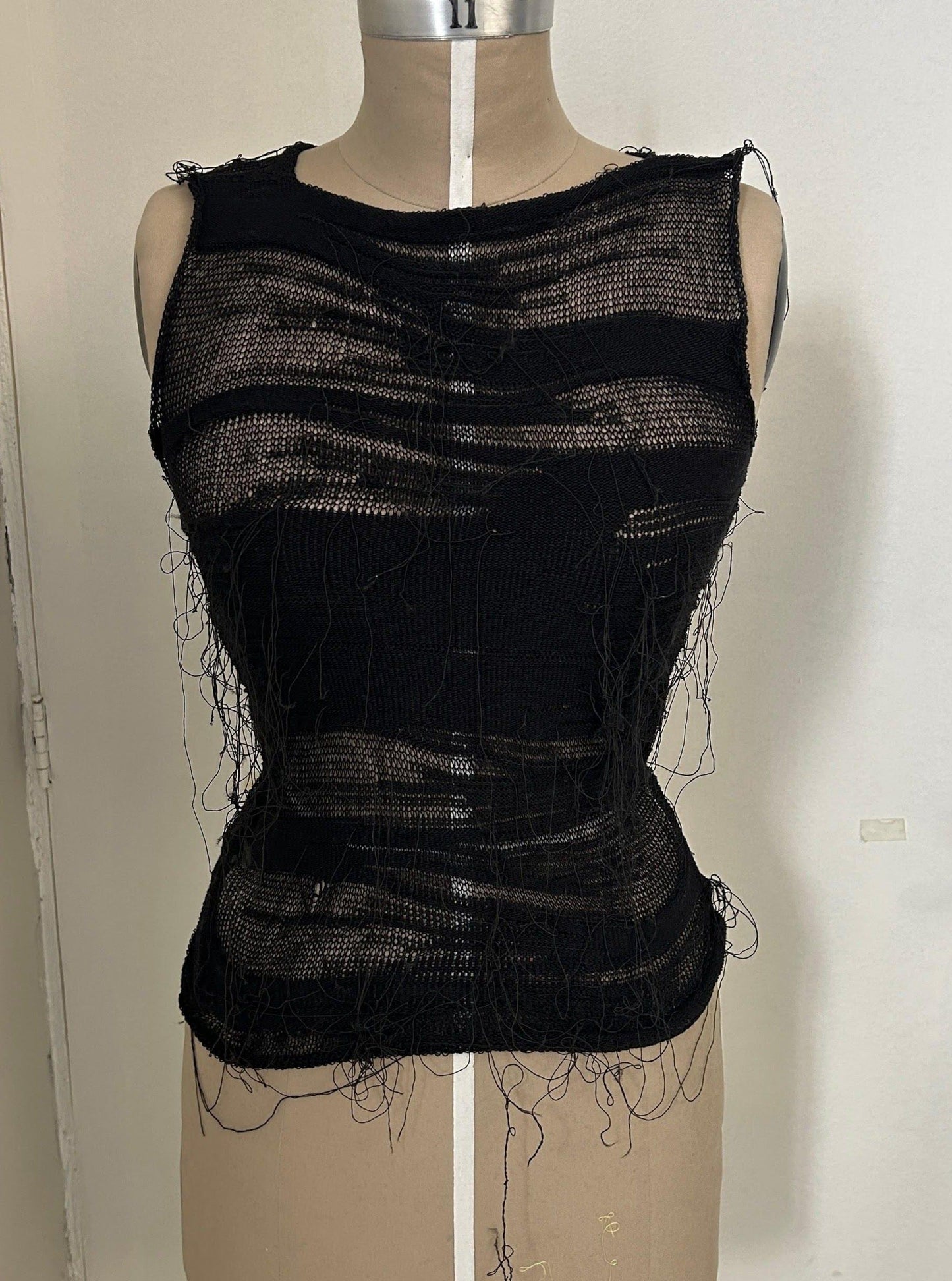 Organic Vest Black-Krystal Paniagua-APOC STORE