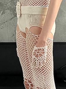 Crochet Gloves with Floral detail-Nastyamasha-APOC STORE