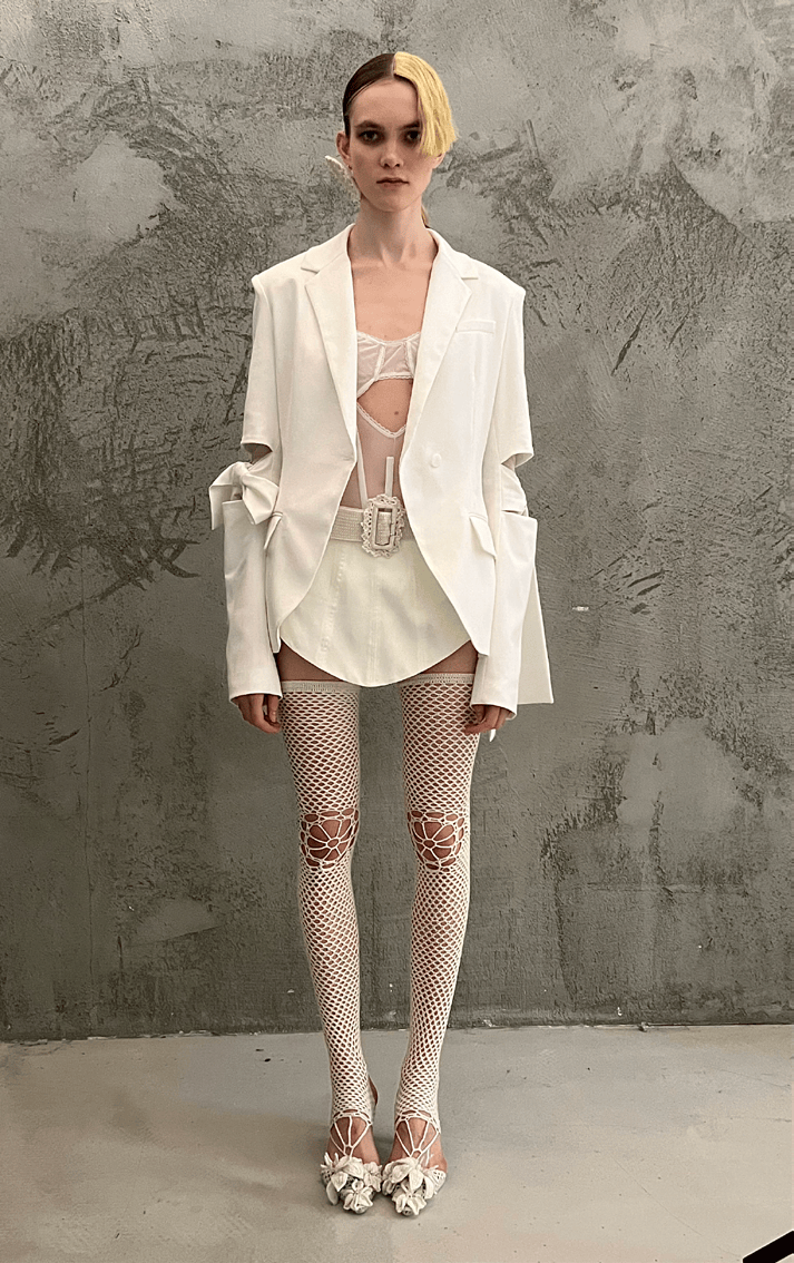 Mesh Bodysuit with boning details off-white-Nastyamasha-APOC STORE