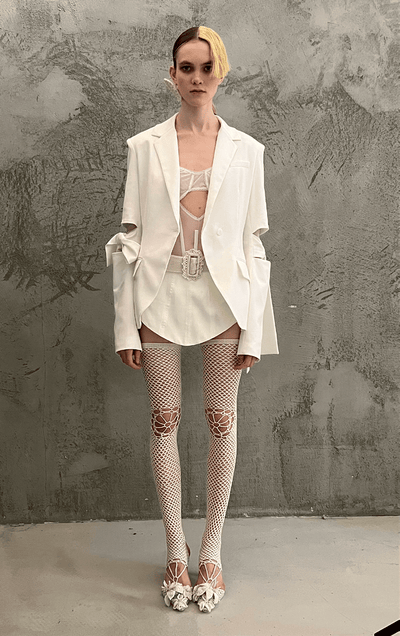 Mesh Bodysuit with boning details off-white-Nastyamasha-APOC STORE