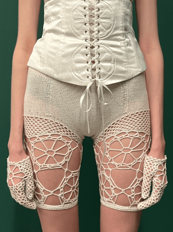 Crochet Floral Shorts-Nastyamasha-APOC STORE