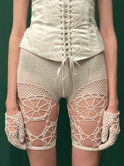 Crochet Floral Shorts-Nastyamasha-APOC STORE