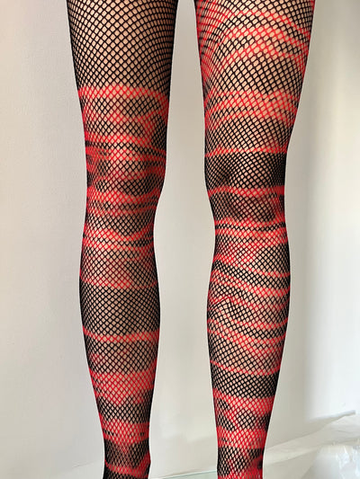 Hand Dyed Fishnet Tights 1-Celia Calderón Asensio-APOC STORE