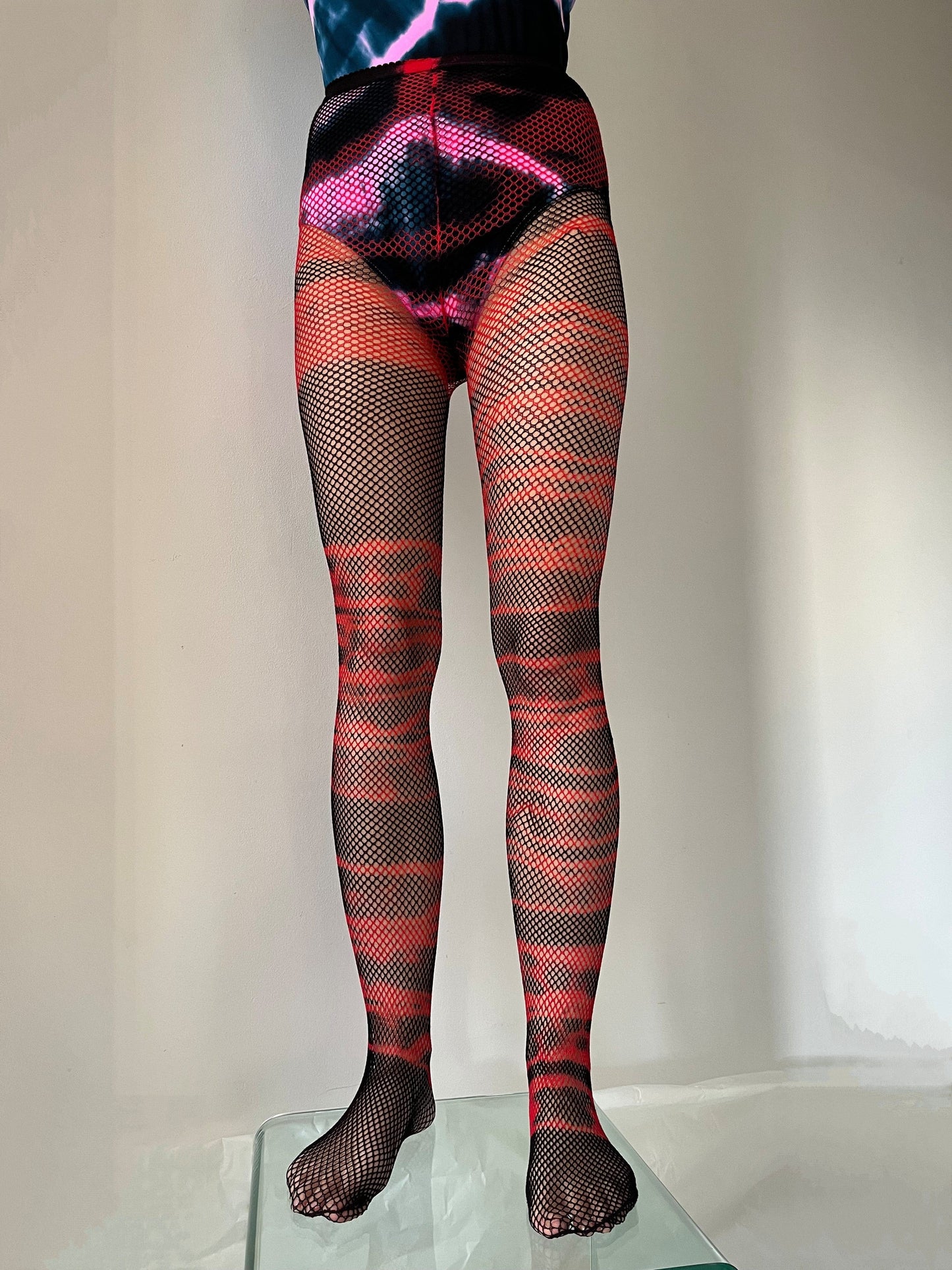Hand Dyed Fishnet Tights 1-Celia Calderón Asensio-APOC STORE
