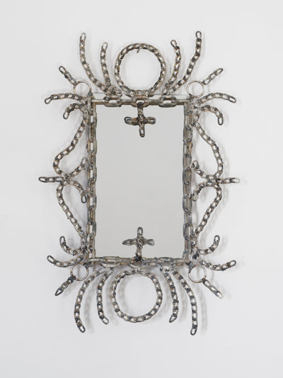 welded chain framed mirror .1-Boris Panaccio-APOC STORE