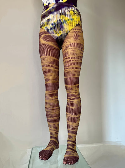 Hand Dyed Fishnet Tights 4-Celia Calderón Asensio-APOC STORE