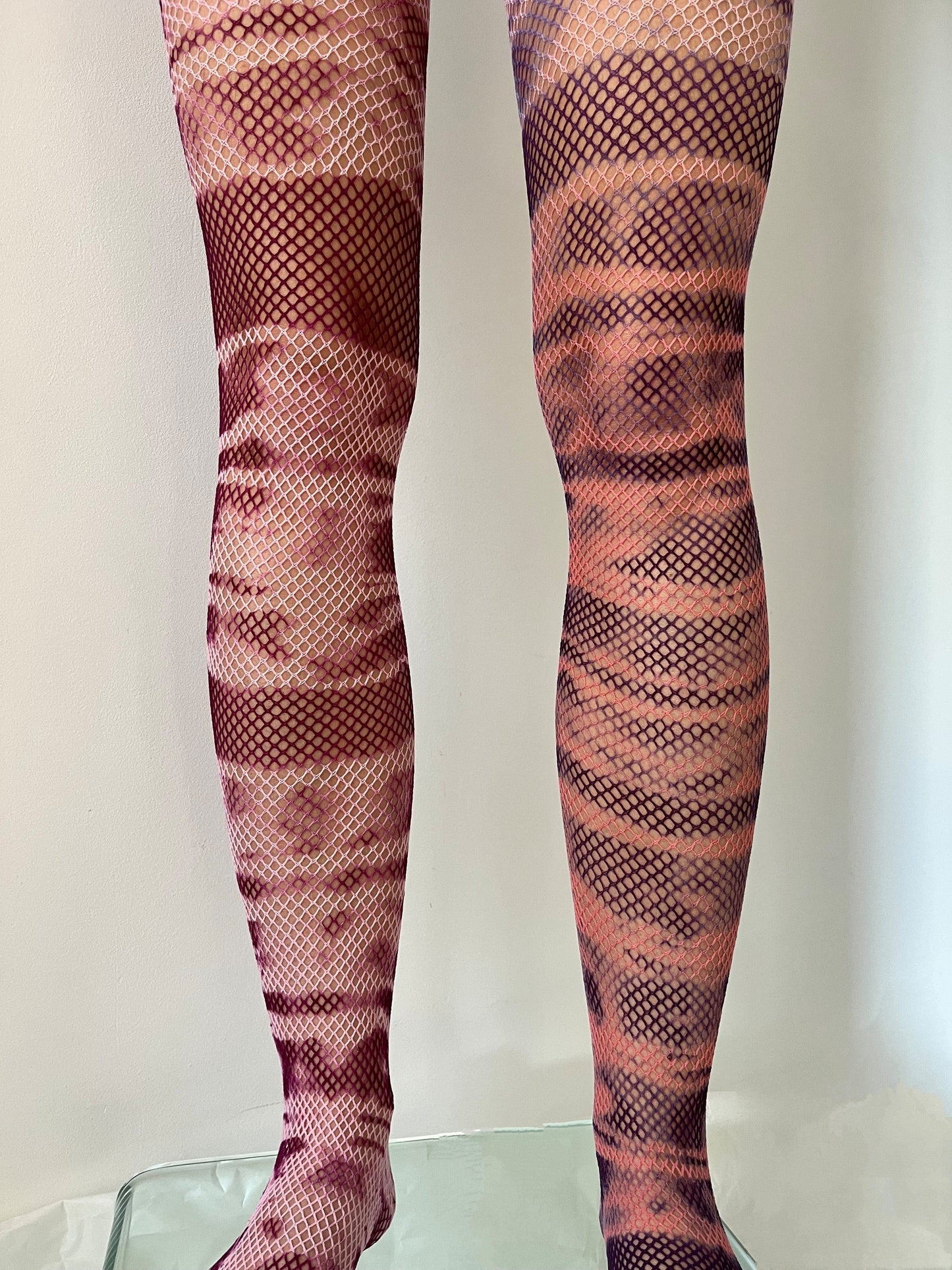 Hand Dyed Fishnet Tights 5-Celia Calderón Asensio-APOC STORE