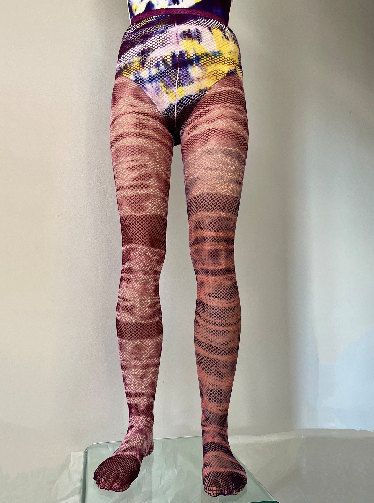 Hand Dyed Fishnet Tights 5-Celia Calderón Asensio-APOC STORE