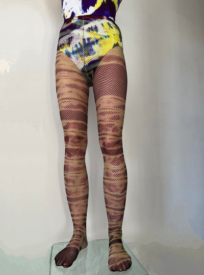 Hand Dyed Fishnet Tights 6-Celia Calderón Asensio-APOC STORE