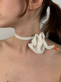 Swan choker White-Lou de Bètoly-APOC STORE