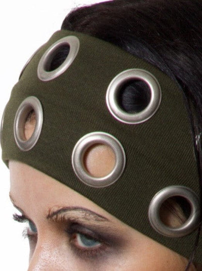 EYELET HAIRBAND KHAKI-Nibgnus-APOC STORE