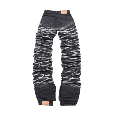 surgery yoonseul long length double jeans 'black'-Surgery-APOC STORE
