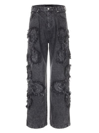 surgery clover logo patch jeans 'black'-Surgery-APOC STORE