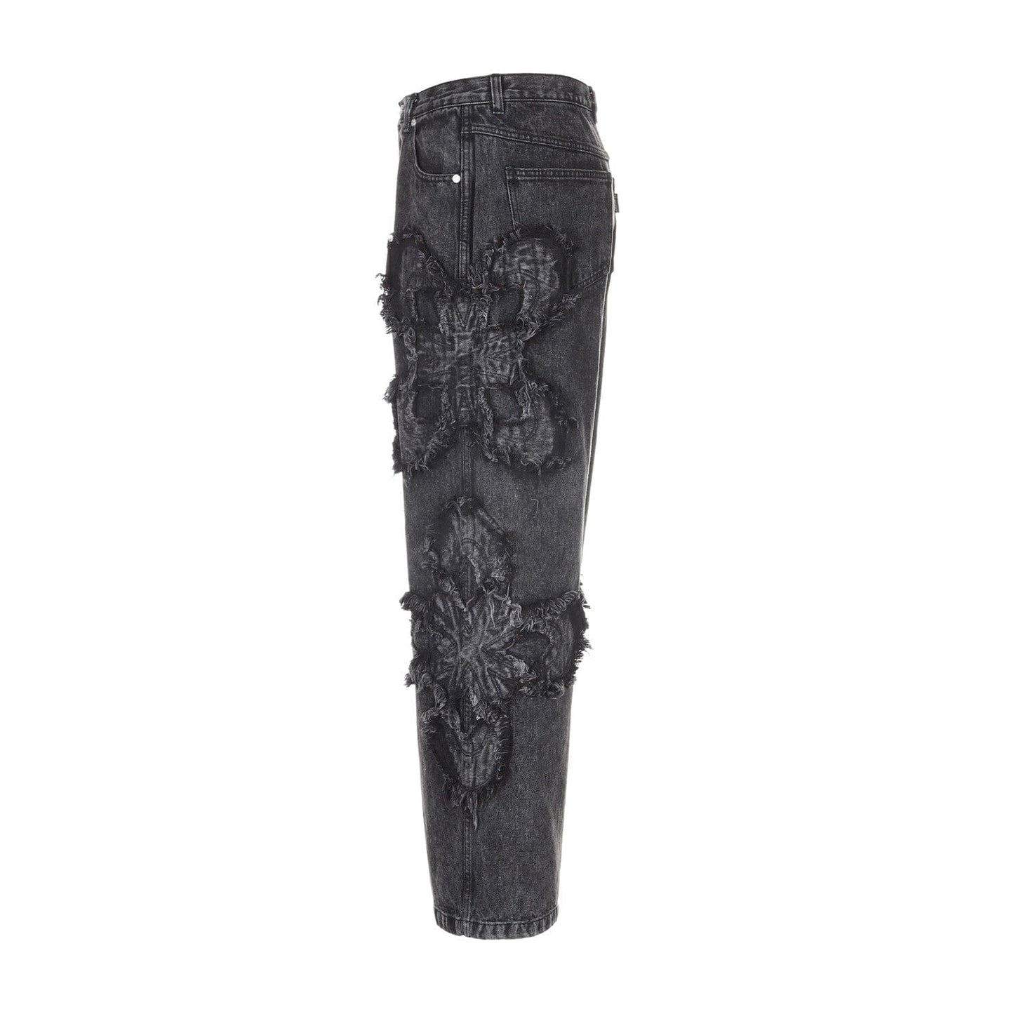 surgery clover logo patch jeans 'black'-Surgery-APOC STORE