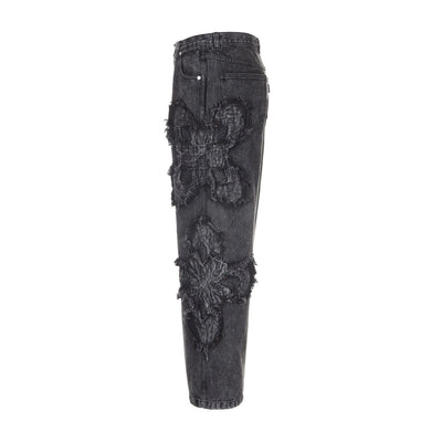 surgery clover logo patch jeans 'black'-Surgery-APOC STORE