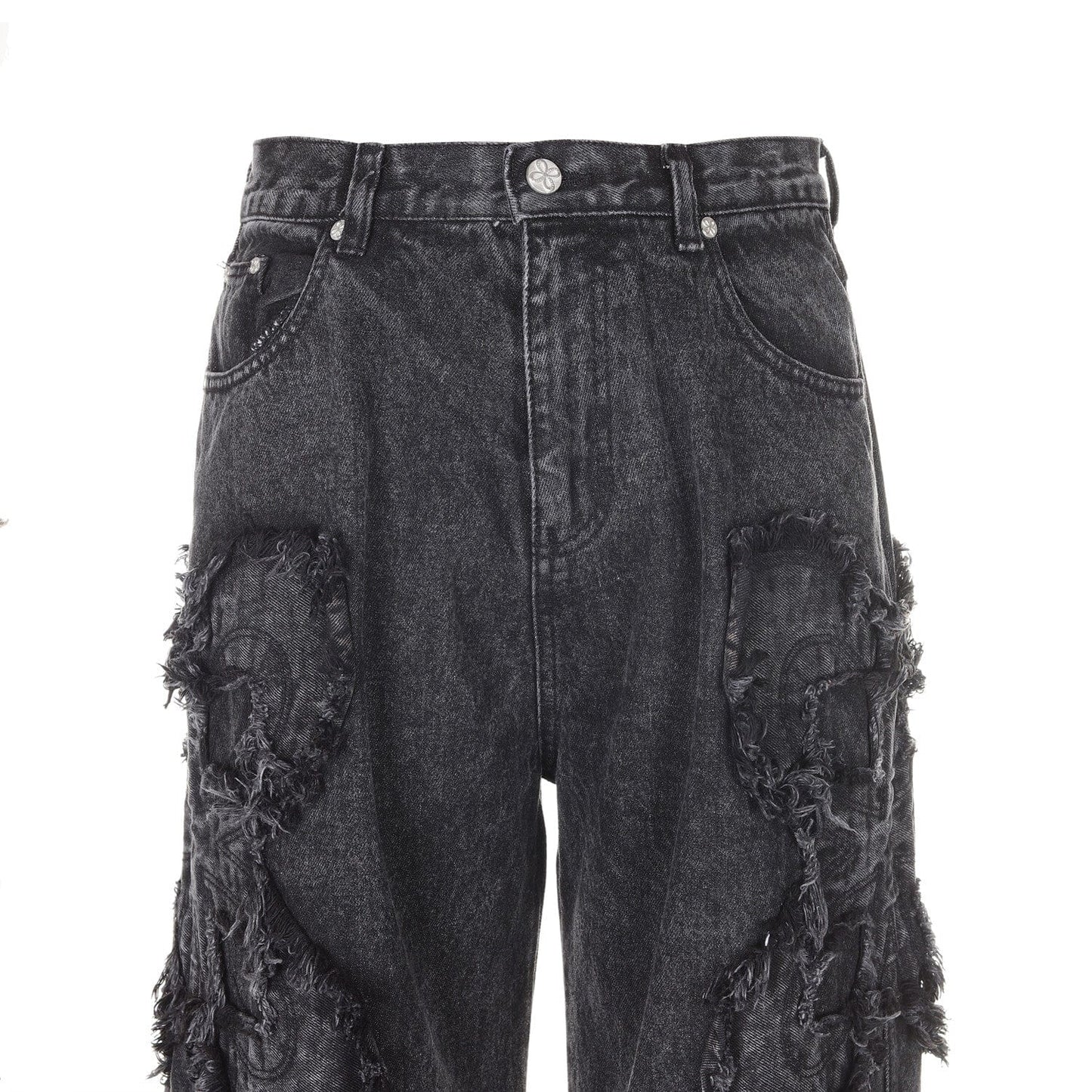 surgery clover logo patch jeans 'black'-Surgery-APOC STORE