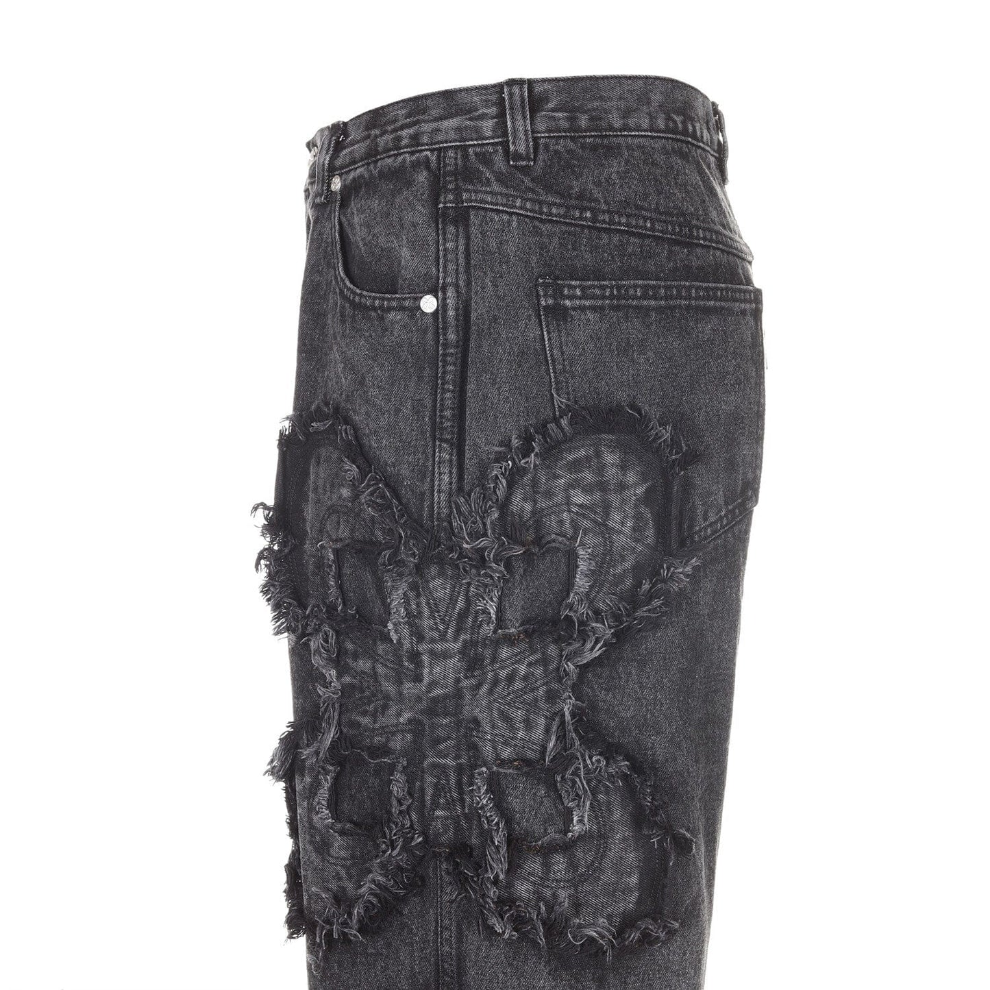 surgery clover logo patch jeans 'black'-Surgery-APOC STORE