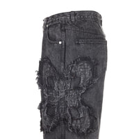 surgery clover logo patch jeans 'black'-Surgery-APOC STORE