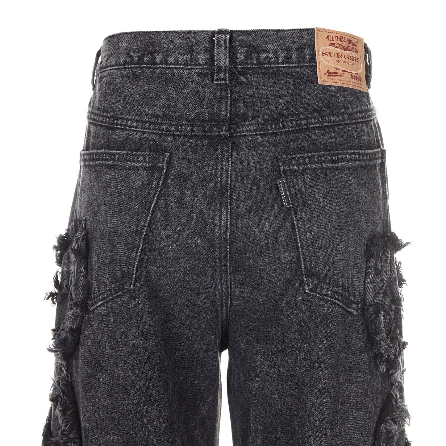 surgery clover logo patch jeans 'black'-Surgery-APOC STORE