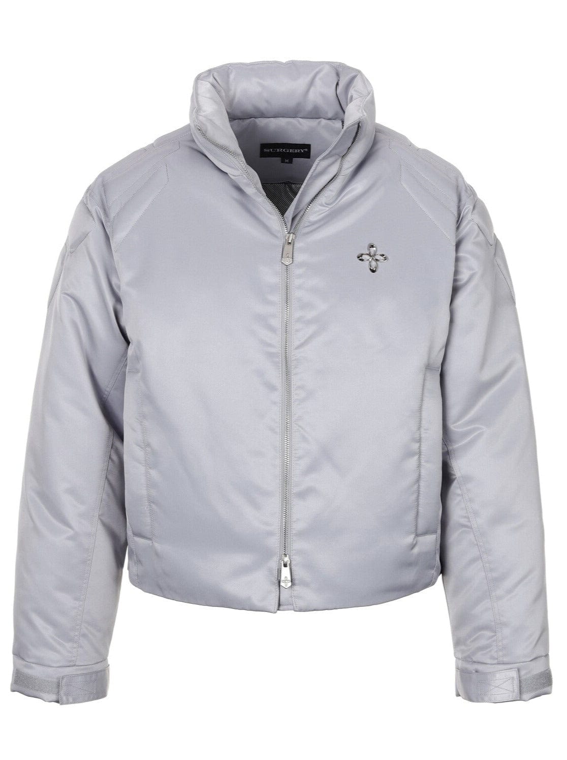 surgery biker embossing puffer jacket 'grey'-Surgery-APOC STORE