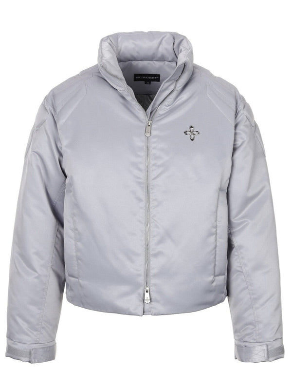 surgery biker embossing puffer jacket 'grey'-Surgery-APOC STORE