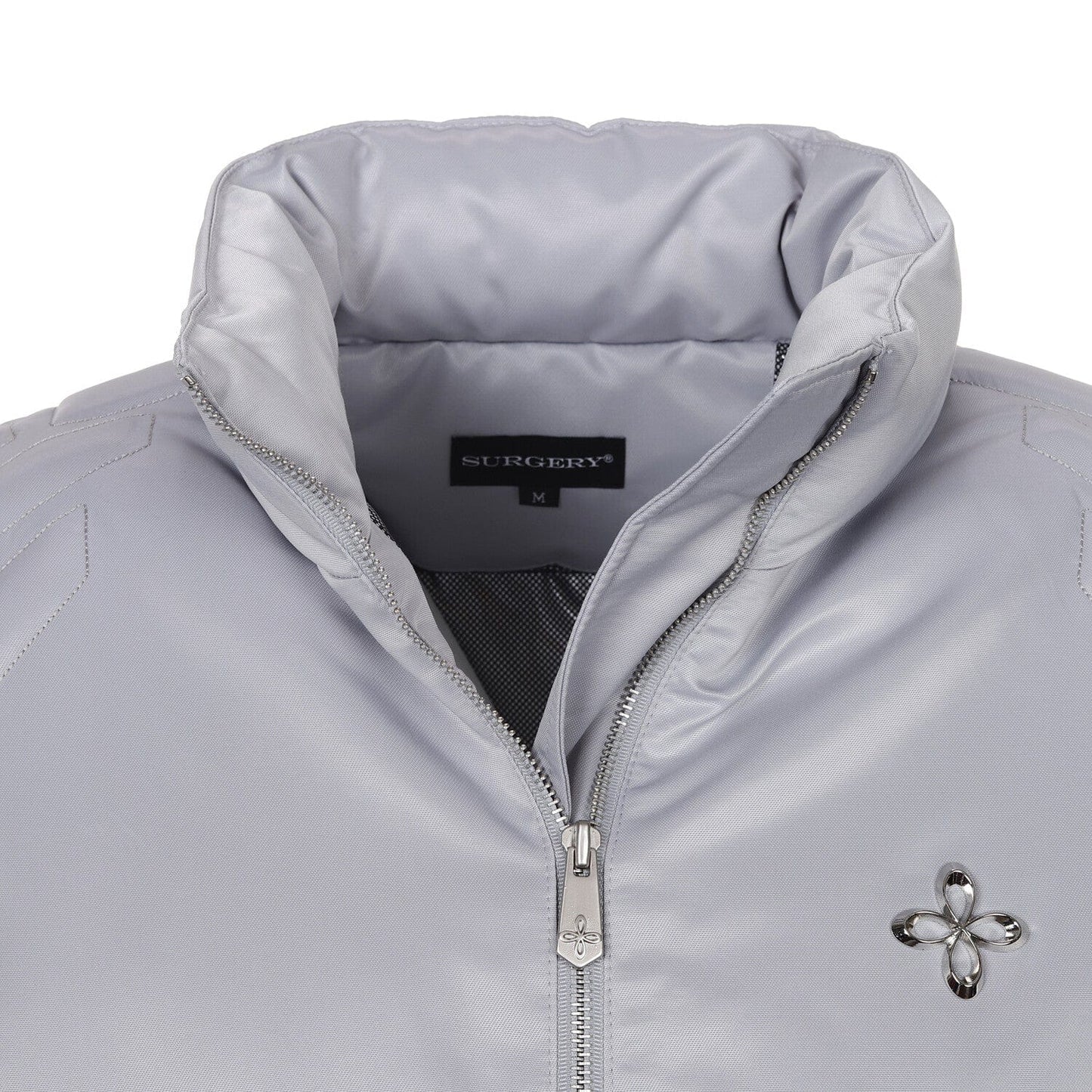 surgery biker embossing puffer jacket 'grey'-Surgery-APOC STORE