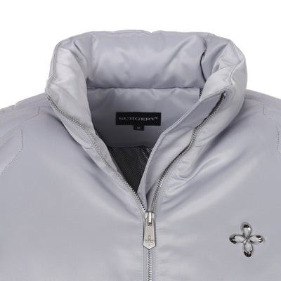 surgery biker embossing puffer jacket 'grey'-Surgery-APOC STORE
