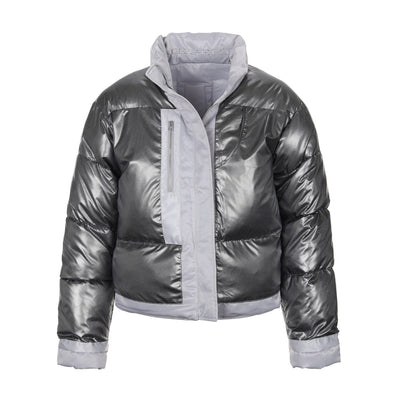 surgery biker embossing puffer jacket 'grey'-Surgery-APOC STORE
