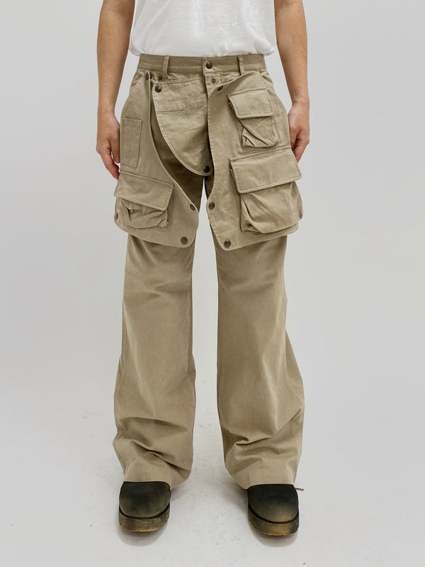 HIDDEN CARGO POCKET PANTS BEIGE-EGNARTS-APOC STORE