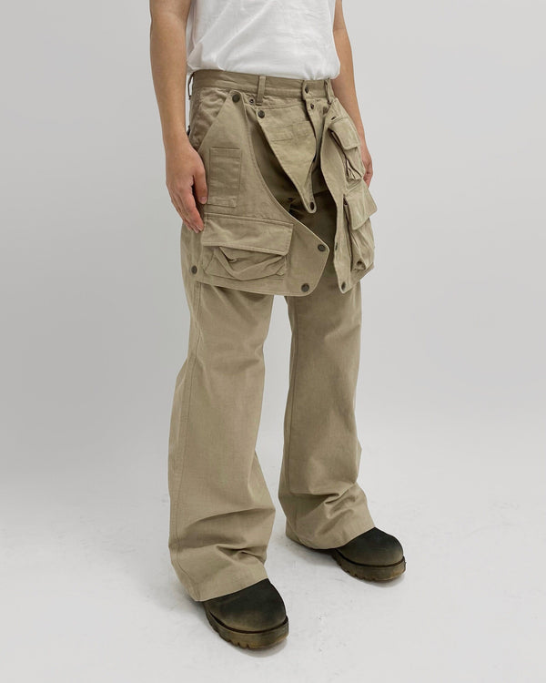 HIDDEN CARGO POCKET PANTS BEIGE-EGNARTS-APOC STORE