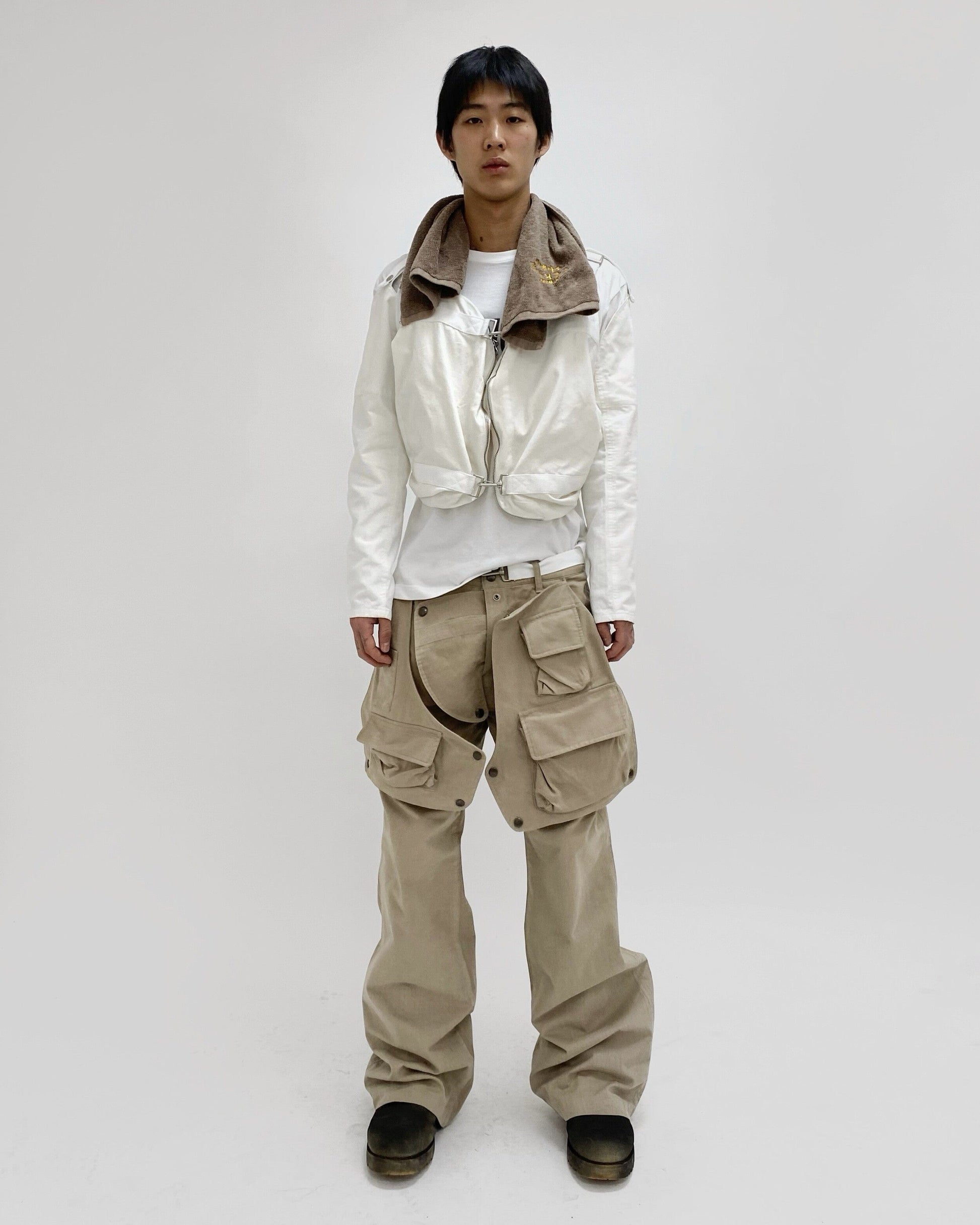 HIDDEN CARGO POCKET PANTS BEIGE-EGNARTS-APOC STORE