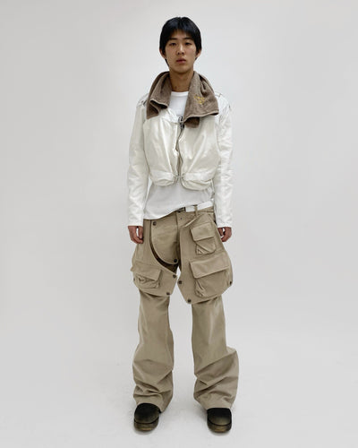 HIDDEN CARGO POCKET PANTS BEIGE-EGNARTS-APOC STORE