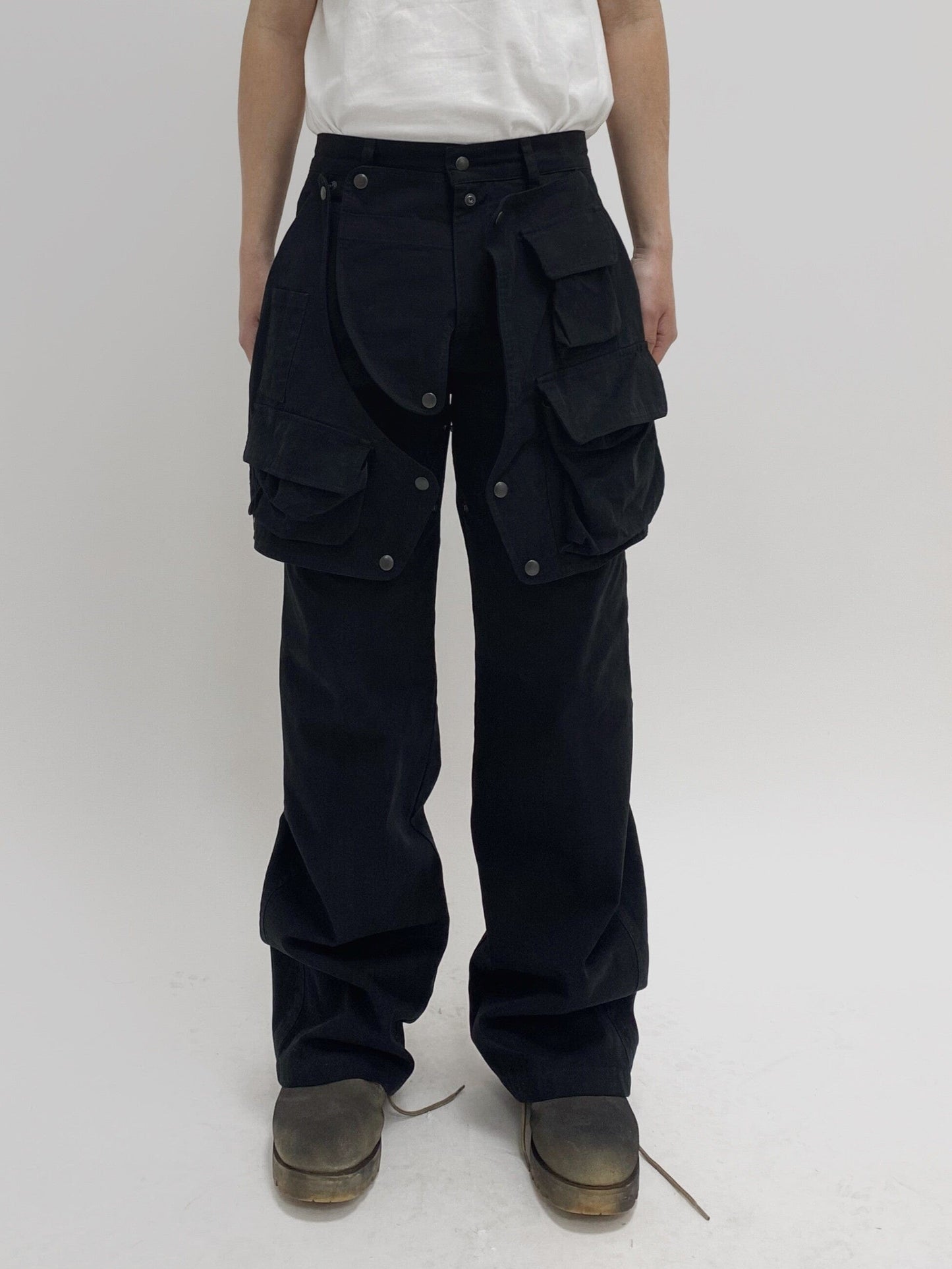 HIDDEN CARGO POCKET PANTS BLACK-EGNARTS-APOC STORE