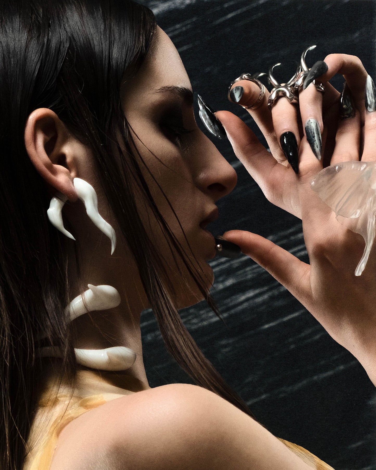 Horn Earrings (Pair)-Agoston Balazs-APOC STORE